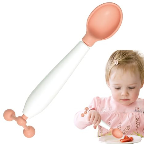 Cuillère Auto-alimentée, Cuillère Pour L'alimentation, Cuillères Pour L'auto Alimentation, Cuillères Rotative À 360 Degrés Pour Les Tout Petits, Vaisselle Pour Tout Petits À Poignée Antidérapante