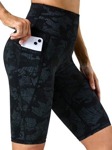Enjoyoga Kurze Leggings Damen mit Tasche - High Waist Radlerhose Sporthose Laufhose Sport Yoga Shorts für Sommer