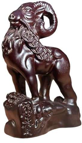 Limtula Ziegen Holzfigur, Glatte Oberfläche, traditionelle Handwerkskunst, dekorative Tafelaufsätze, Schaf Figur aus Holz