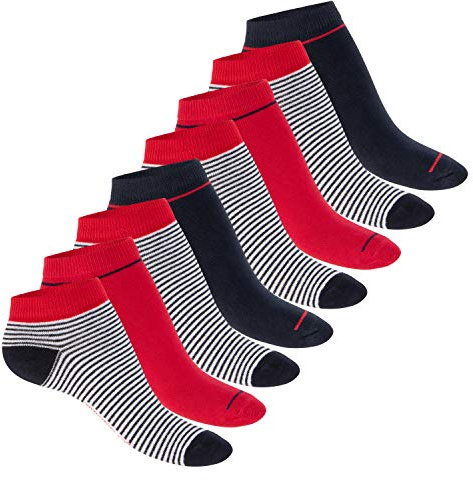 Footstar 8 PAAR Motiv Sneaker Socken Kurze süße bunte Söckchen mit Mustern Sterne Ringel Pünktchen