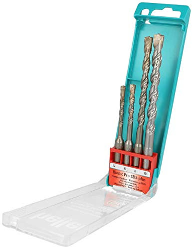 Heller Tools 2018 Bionic Pro Zweischneider Hammerbohrer SDS-plus, für Beton und Armierung, Ø 5/6/8/10 mm