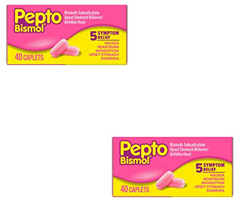 Pepto-Bismol Caplets Original 40 ea (Pack of 2)