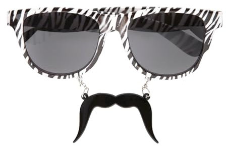 Widmann 0343K - Brille Macho, mit Schnurrbart, Kostümzubehör, Accessoire, Zuhälter, Karneval, Mottoparty