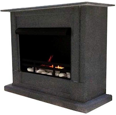 Gel- und Ethanol Kamin Venus-Deluxe/Made in Germany/Regulierbarer Edelstahl-Brenner / (Granit Lackierung, Breite: 80cm Höhe: 64cm Tiefe: 32cm)