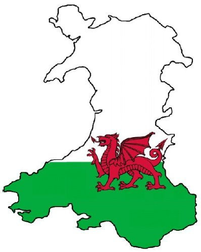 Auto Aufkleber, Car Sticker Cymru Wales. Konturgeschnitten. (ca. 11x9 cm)