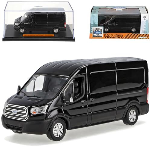 Greenlight Ford Transit Transporter Kasten Schwarz Custom ab 2014 1/43 Modell Auto