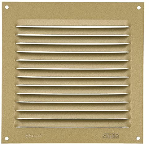 Amig - Square Aluminium Grille | Ventilation Grills for Air Outlet | Ideal for Kitchen and Bathroom Ceiling | Measurements: 150 x 150 mm | Colour: Gold