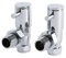 Milano Chrome Angled Heated Towel Rail Radiator Valves