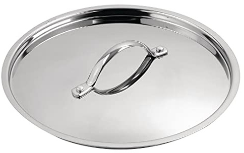 Vogue Stainless Steel and Aluminium Tri-Wall Stew Pan Lid 24cm - Frying Pan Cover, Dishwasher Safe Y425 | Traps heat and moisture to speed up cooking times while being completely dishwasher safe for an effortless clean-up.
