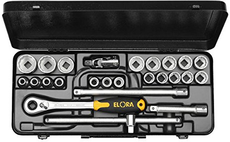 Elora Steckschlüssel-Satz 1/2 Zoll, Zwölfkant, 23-teilig, 3/8-1 1/4 Zoll AF, 770-OK LAU, 0770530222000