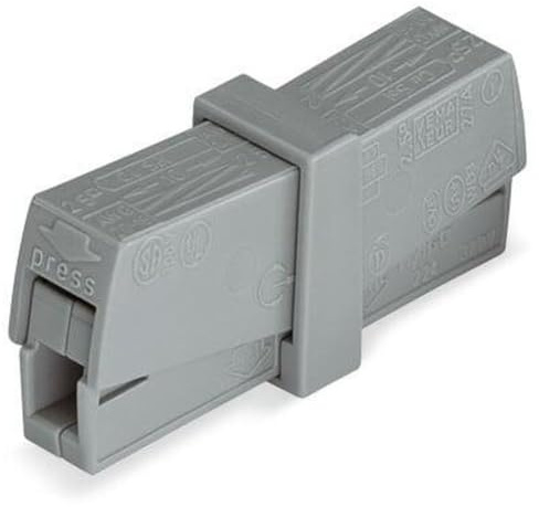 WAGO Serviceklemme 224-201 | Leuchtenklemme CAGE CLAMP® | 2-polig | 0,5–2,5 mm² | 400 V / 24 A | Grau