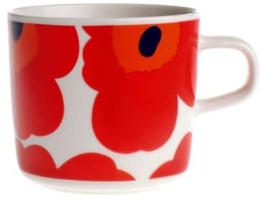 Marimekko - Oiva/Unikko - Kaffeetasse - Rot - Ø7,5xH7cm - 2 dl