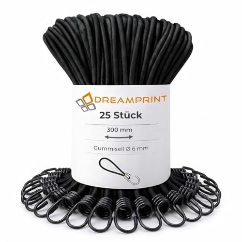 Expanderschlinge mit Haken Schwarz 6 mm