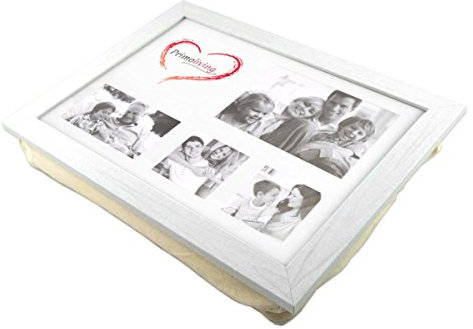 PrimoLiving Knietablett mit Fotorahmen - 43 x 32,5 x 8 cm – Tablett als Laptopunterlage – Sofa oder Bett-Tablett – P-793