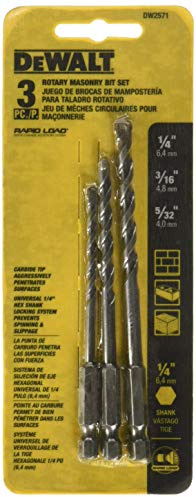 DEWALT Masonry Drill Bit Set, Rotary, 3-Piece (DW2571)