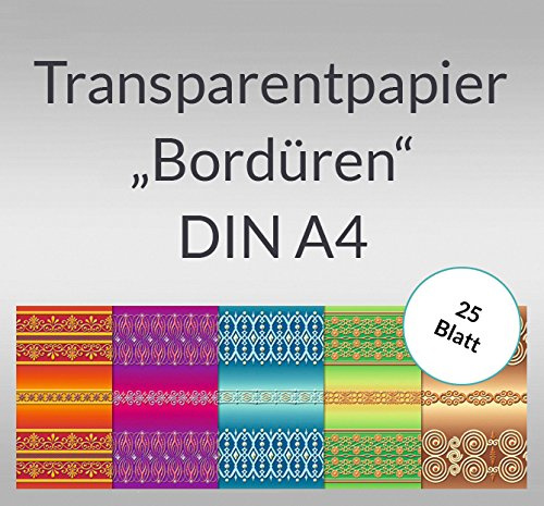 Transparentpapier Bordüren DIN A4 braun - 25 Blatt