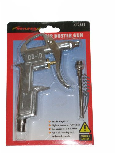 Neilsen CT2832 Air Blow Gun/Air Duster with 2 Nozzles | Die Cast Aluminium Body with Pistol Grip | 1/4 BSP Fitting