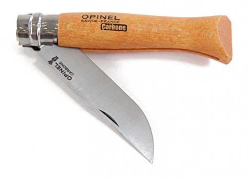 Couteau Opinel N°9 Carbone manche Hêtre vernis - Auberge-Couteau Opinel N°9 Carbone manche Hêtre vernis - Auberge