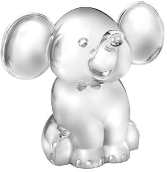 Zilverstad Tirelire Éléphant Assis Couleur Argent, 11 x 13.6 x 4.2 cm, Tons Argentés