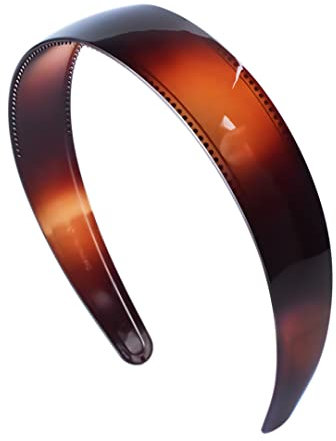 Righe e Pois - Serre-tête en plastique rigide et flexible de 3 cm de large marron tortue - Serre-tête CM 03 DEMI - accessoires pour cheveux