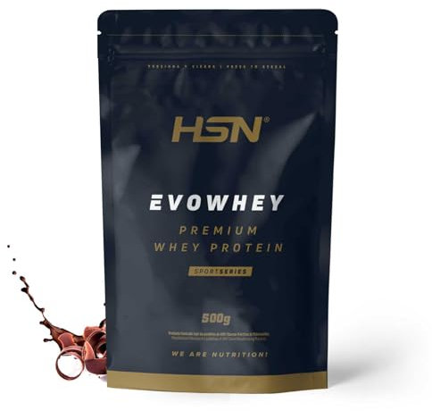 HSN Evowhey Protein | Chocolate 500g = 17 Tomas por Envase Concentrado de Proteína de Suero | 100% Whey Protein Concentrate (WPC) | No-GMO, Vegetariano, Sin Gluten ni Soja