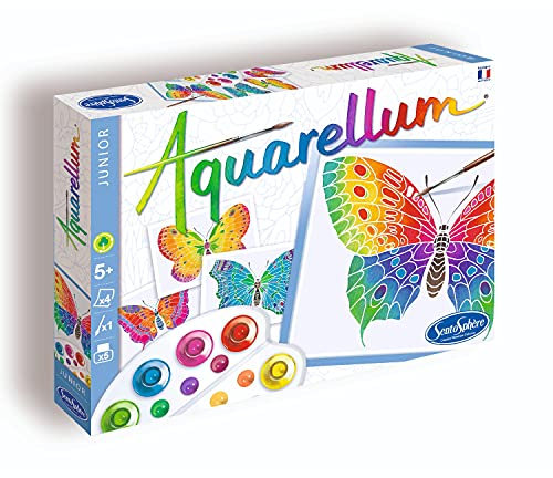 SentoSphère - AQUARELLUM JUNIOR - PAPILLONS - Kit peinture - Peinture Aquarellable Magique - A partir de 5 ans - fabriqué en France