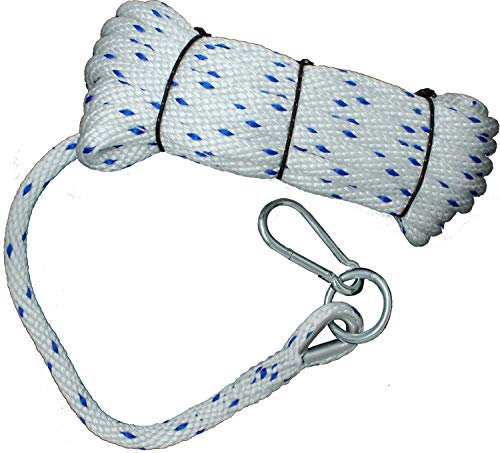 Seilflechter - Bauaufzugseil 20m, Spiral-Birotex mit Ring & Karabinerhaken, Ø 16 mm, Mehrzweckseil für privaten Gebrauch, Handwerk & Industrie