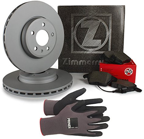 Inspektionspaket Zimmermann Bremsen Set inkl. Bremsscheiben Ø 280 mm und Bremsbeläge für vorne, 100% passend für Ihr Fahrzeug, inkl. Priner Montagehandschuhe, AN144