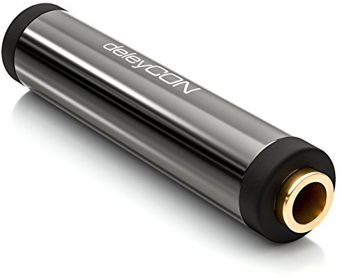 deleyCON Adaptateur Jack Audio Stéréo - Jack Femelle 3,5mm to Jack Femelle 3,5mm - Noir