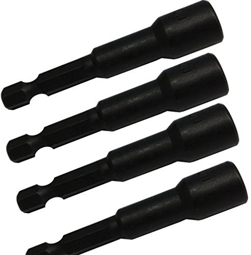 (Pack of 4) Impact Quality 10mm Tek Screw Driver bit Adaptor - Roofing cladding tech bit