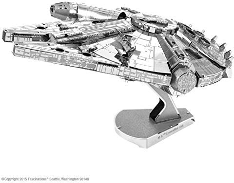 Fascinations ICX200B Metal Earth Metallbausätze - Star Wars Millenium Falcon, lasergeschnittener 3D-Konstruktionsbausatz, 3D Metall Puzzle, DIY Modellbausatz mit 2 Metallplatinen, ab 14 Jahre