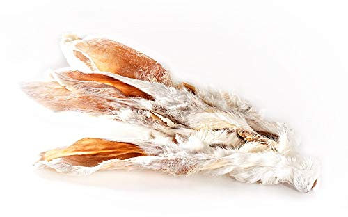 mascota vital - Kaninchenohren mit Fell 500g - Hasenohren - 100% Natur - Zahnpflege - Magen-Darmpflege - Kausnack für Hunde - Hasenohren für Hunde (Kaninchenohren mit Fell 500g)