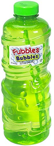 Fubbles Bubbles Solution and Refill | for Kids Ages 3+ | Includes 32oz Fubbles Bubbles Solution and Bubble Wand (Colors May Vary)