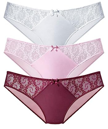 PETITE FLEUR Damen Slip | mit schöner Spitze, Baumwollzwickel