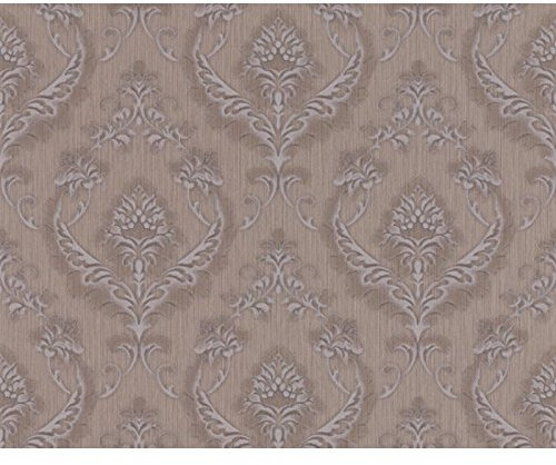 Vliestapete Damask Barock Design braun Vintage