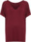 WearAll Women's New Plus Size Womens Short Turn Up Sleeve Baggy Plain Top Ladies V-Neck T-Shirt - Wine - 20-22