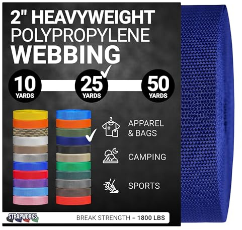 Strapworks Schweres Polypropylen-Gurtband – robuste Poly-Umreifung für Outdoor-DIY-Ausrüstung, 5,1 cm x 22,7 m, Marineblau