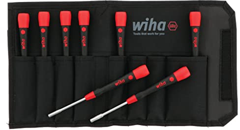 Wiha 26593 Nut Driver Set, Inch with Precision Soft PicoFinish Handle in Pouch, 8 Piece