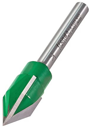 Trend CraftPro Triple Flute Engraver Router Cutter Bit, 1/4 Inch Shank, 15.1 mm Cut Diameter & 60 Degree V Groove, Tungsten Carbide Tipped, C043CX1/4TC