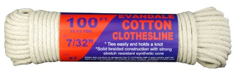 T.W Evans Cordage 43-070 7/32-Inch Evandale Cotton Clothesline 100 Hank