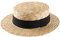Classic Italy - Chapeau canotier Paille Paille Finement tressée Homme ou Femme Canotier - Taille 51 cm - Naturel