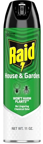 Raid House and Garden Insect Killer Spray, for Indoor & Outdoor Use, Won't Harm Plants, 11 oz