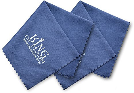 KING OF FLASH 2 x Blue Superfine Microfiber Cleaning Cloths For Mobile Phones, Glasses, Tablets, TV, Sunglasses, Screens, Camera Lens Cleaners (15cm)