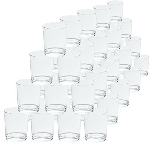 Grands photophores en verre Transparent 40 mm Pour bougies chauffe-plat ordinaires, Verre, 50er Set