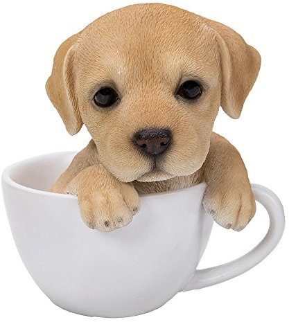 Pacific Giftware Labrador Figur in Tasse 14 cm - Hunde Welpe Baby Dekofigur Geschenk für Hundeliebhaber