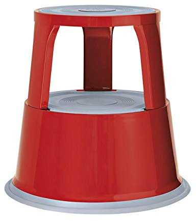 Wedo 212102 Rollhocker Metall, TÜV- und GS-geprüft, Höhe 43 cm, Tragkraft 150 kg, rot