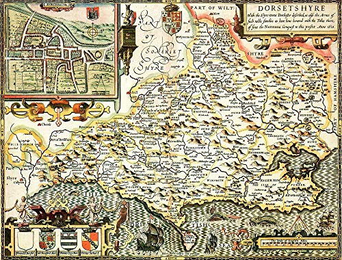 Map Marketing Dors1 Puzzle Dorset Historische Karte, 1000 Teile (1610) Kostenloser Druck