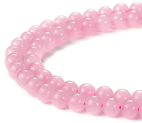 Beadnova AAA Natural Lovely Rose Quartz Semi Precious Heart Stone Round Birthstone Gemstone Loose Beads (4mm x 1 Strand)