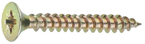Connex Universalschrauben 4,0 x 40 mm - 1 kg Großpack - Senkkopf - PZ Pozidriv-Antrieb - Vollgewinde - Gelb verzinkt / Schrauben-Set / Schrauben im Beutel / KL3104040