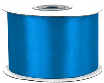 Creativery Satinband 50mm x 25m Rolle - Farbauswahl in 3/6/12/18/25/38/50/75/100mm - farbecht & waschbar - Schleifenband für Hochzeit - Geschenkband zum Verpacken Dekorieren Basteln - Mittelblau 366